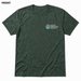 SoCal Brewing Supply Horizontal Logo T-Shirt FRONT view in Heather Forest on square white background; front has small breast-pocket logo and back has large centered logo