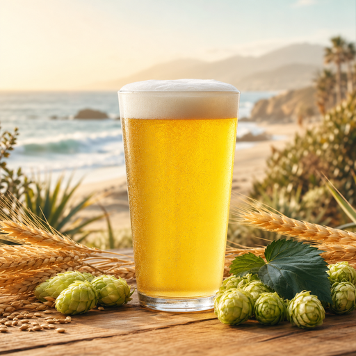 Illustrated artwork for South Coast Blonde Ale recipe kit all-grain version