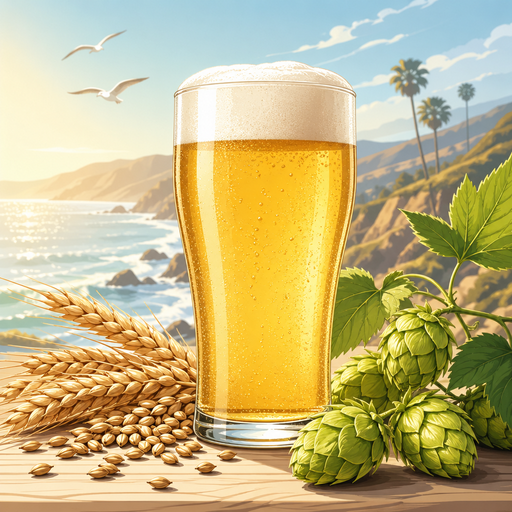 Illustrated artwork for South Coast Blonde Ale recipe kit extract version