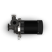 Spike Flow brewing pump with Tri-Clamp connections, top view on a white background.