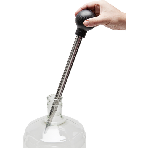 Stainless Steel 18" Turkey Baster style Wine Thief for sampling wine, demonstration of how to use.