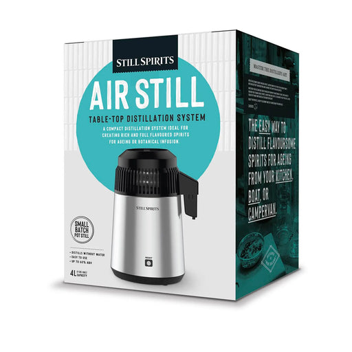 Still Spirits Air Still retail box packaging showing product name and system contents