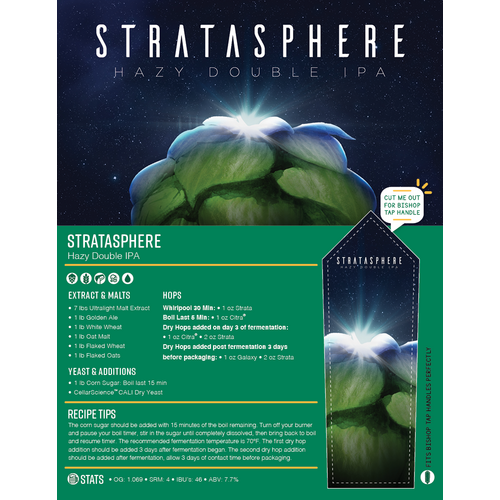 Stratasphere Hazy Double IPA | Beginner Beer Recipe Kit | 5 Gallon Brewing Kit