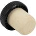 Black Plastic Capped T-Cork with Natural Cork, angled view close-up.