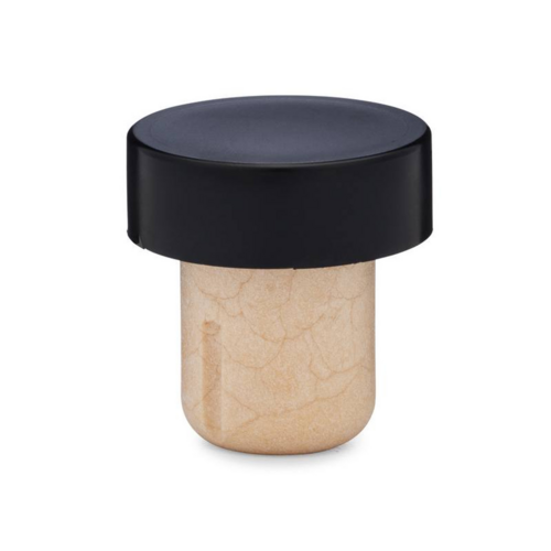 T-Corks featuring Black Plastic Lid with Synthetic Cork.