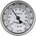 Image of the Brewmaster 3" Face Kettle Thermometer with 1/2" MPT Threaded Fitting, front view.