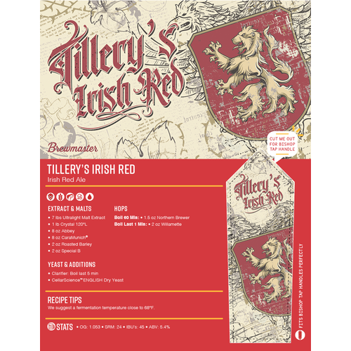 Tillery's Irish Red Ale | Beginner Beer Recipe Kit | 5 Gallon Brewing Kit