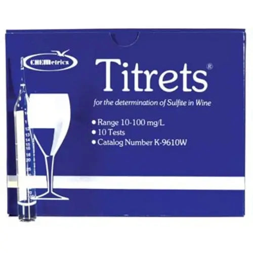 Titrets Free SO2 Tests, 10 pack of tests.