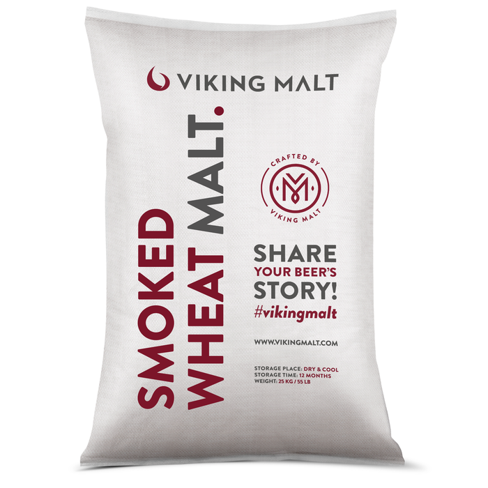 Viking Malt 55 lb bag of oak-smoked wheat malt