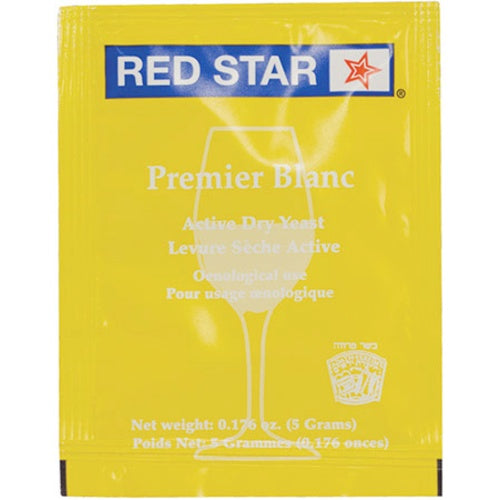 Premier Blanc Dry Wine Yeast | Red Star Packet for 5 Gallons Batch