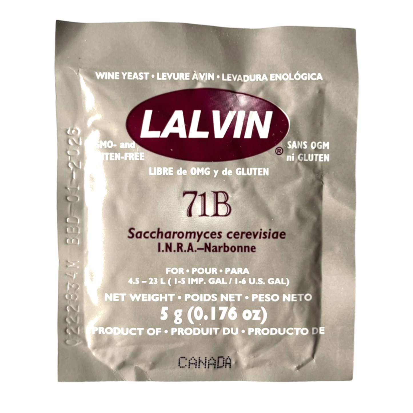 Lalvin 71B Yeast | 5 Gram Dry Package