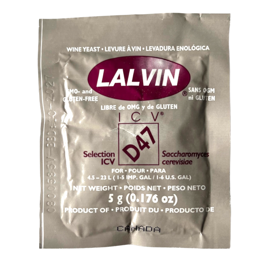 Lalvin D47 Yeast | 5 Gram Dry Package