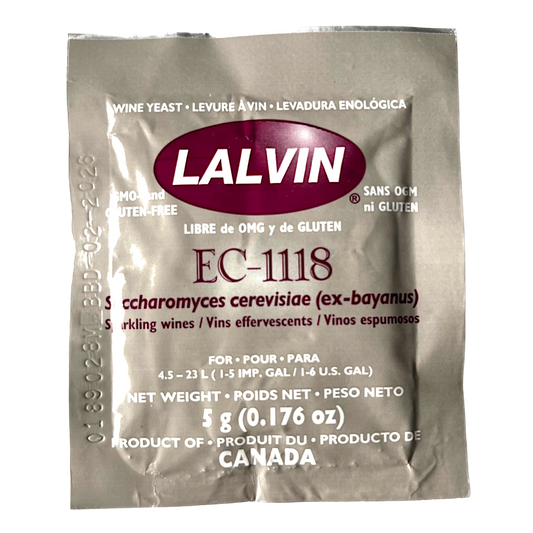 Lalvin EC-1118 Yeast | 5 Gram Dry Package