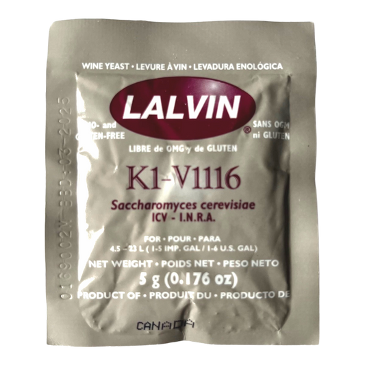 Lalvin K1-V1116 Yeast | 5 Gram Dry Package