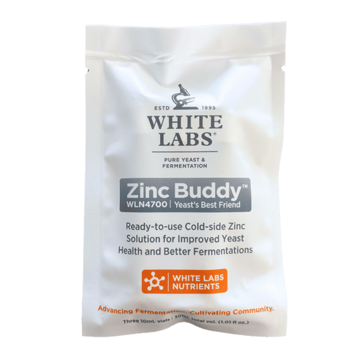 White Labs Zinc Buddy Homebrew 3 pack of 10 mL vials, yeast heath & nutrition, front of package.