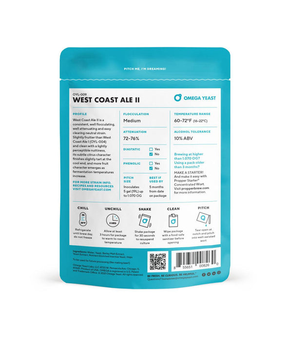 West Coast Ale II | Omega Yeast OYL-009