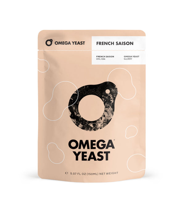 Omega Yeast OYL-026 French Saison Yeast homebrew yeast packet front view for brewing.