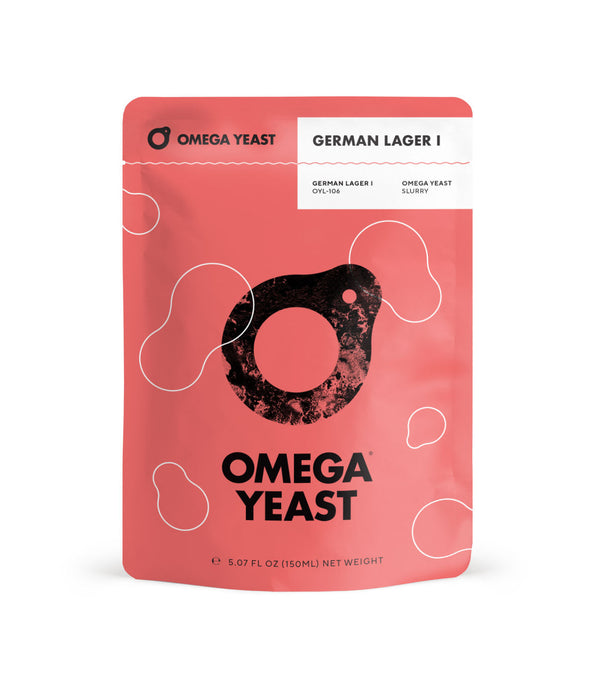 Omega Yeast OYL-106 German Lager I Yeast homebrew yeast packet front view for brewing.